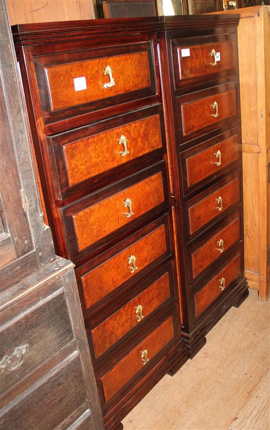 Pair tall 6 drawer chests
